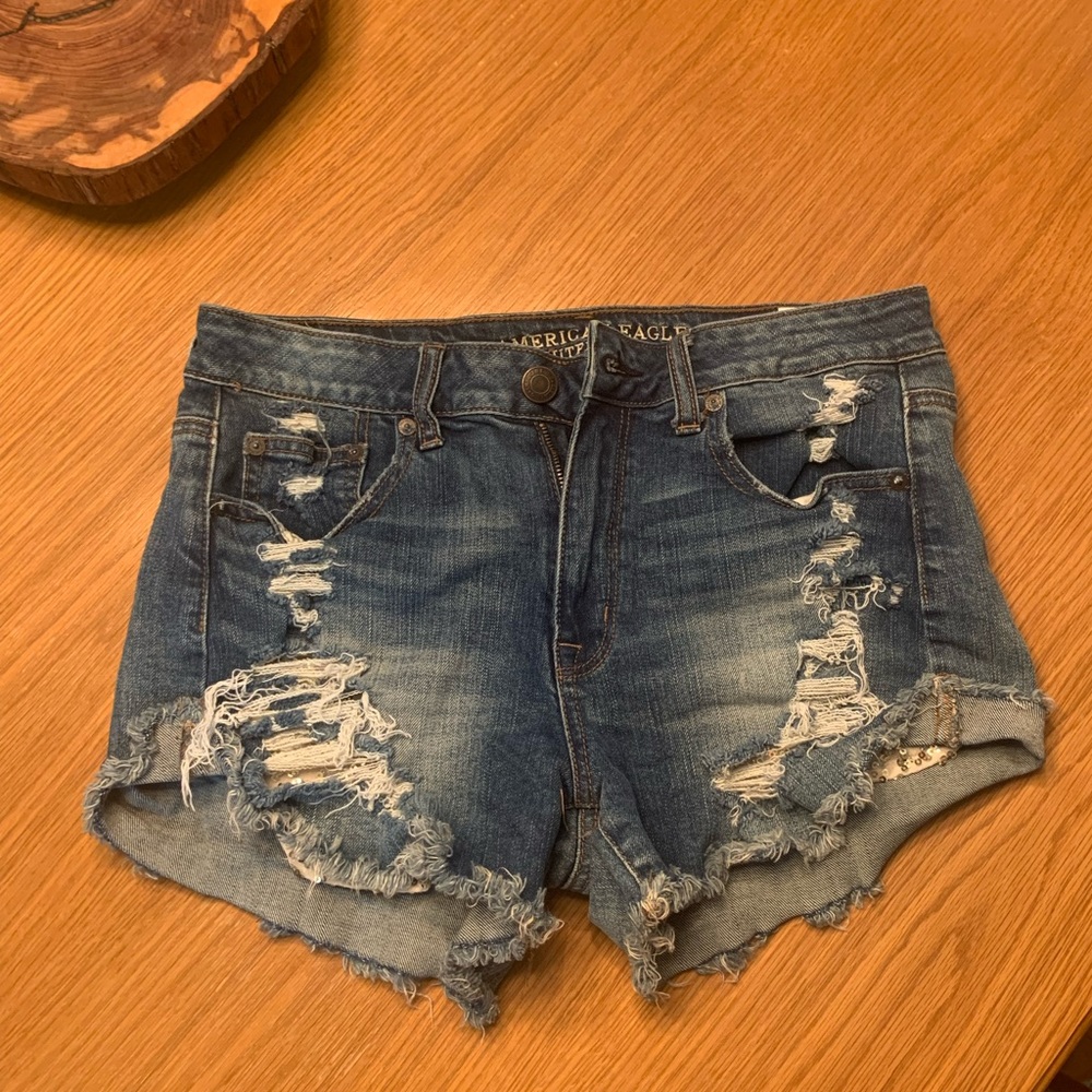 AE stretch hi-rise festival shorts